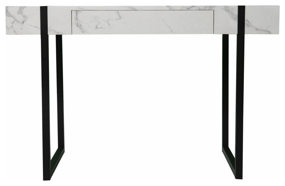 45" White And Black Writing Desk