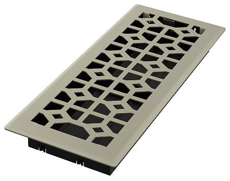 Templar Floor Register, Satin Nickel, 4 X 12