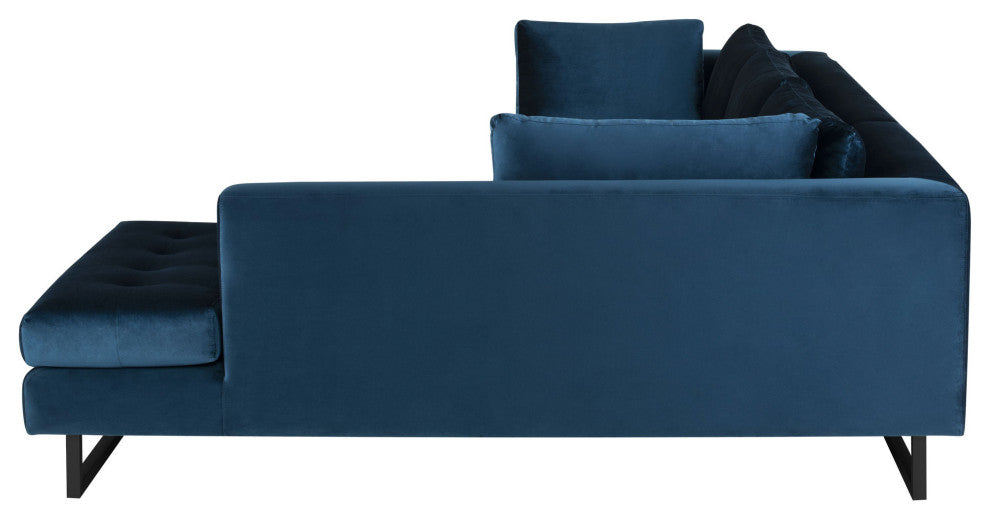 Janis Midnight Blue Fabric Sectional Sofa, HGSC532