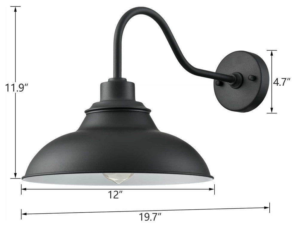 Farmhouse Black Wall Sconce Indoor/Outdoor