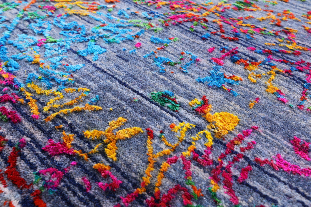 8' 0" X 10' 0" Hand-Knotted Persian Wool and Silk Rug Q9237