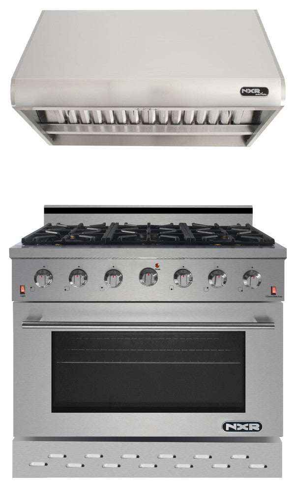 NXR 36" Natural Gas Range & Under Cabinet Hood Bundle SC3611 RH3601