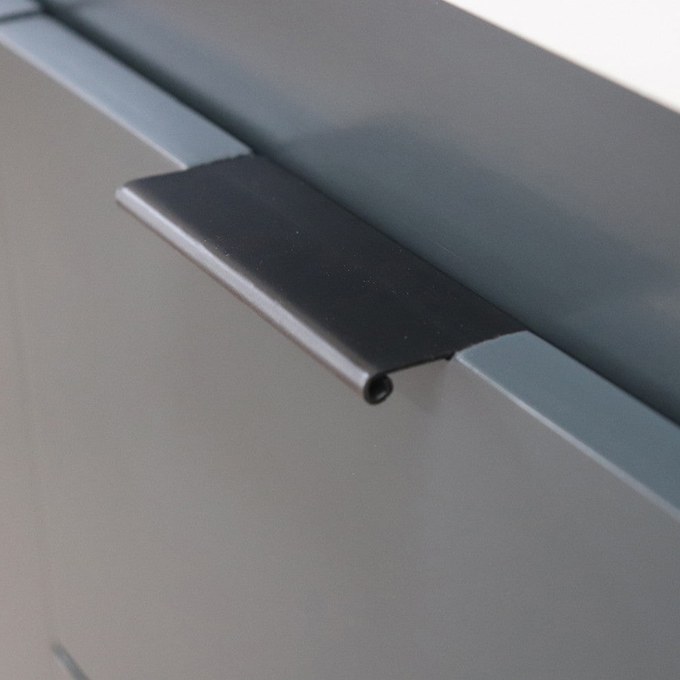 39" Single Sink Vanity, Dark Gray With Light Gray Composite Granite Top