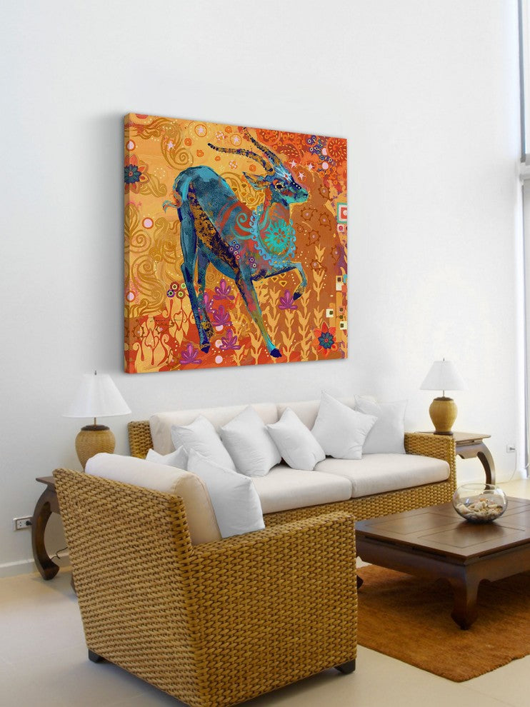 "Gazelle of Samburu" Painting Print on Canvas by Evelia