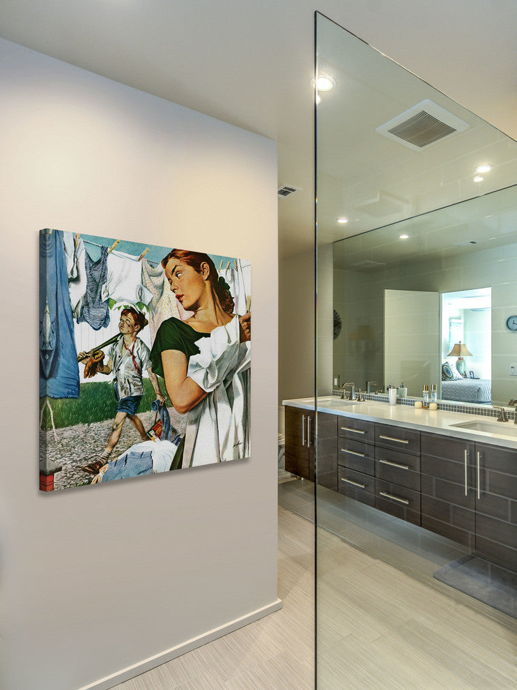 "More Clothes to Clean" Painting Print on Canvas by George Hughes