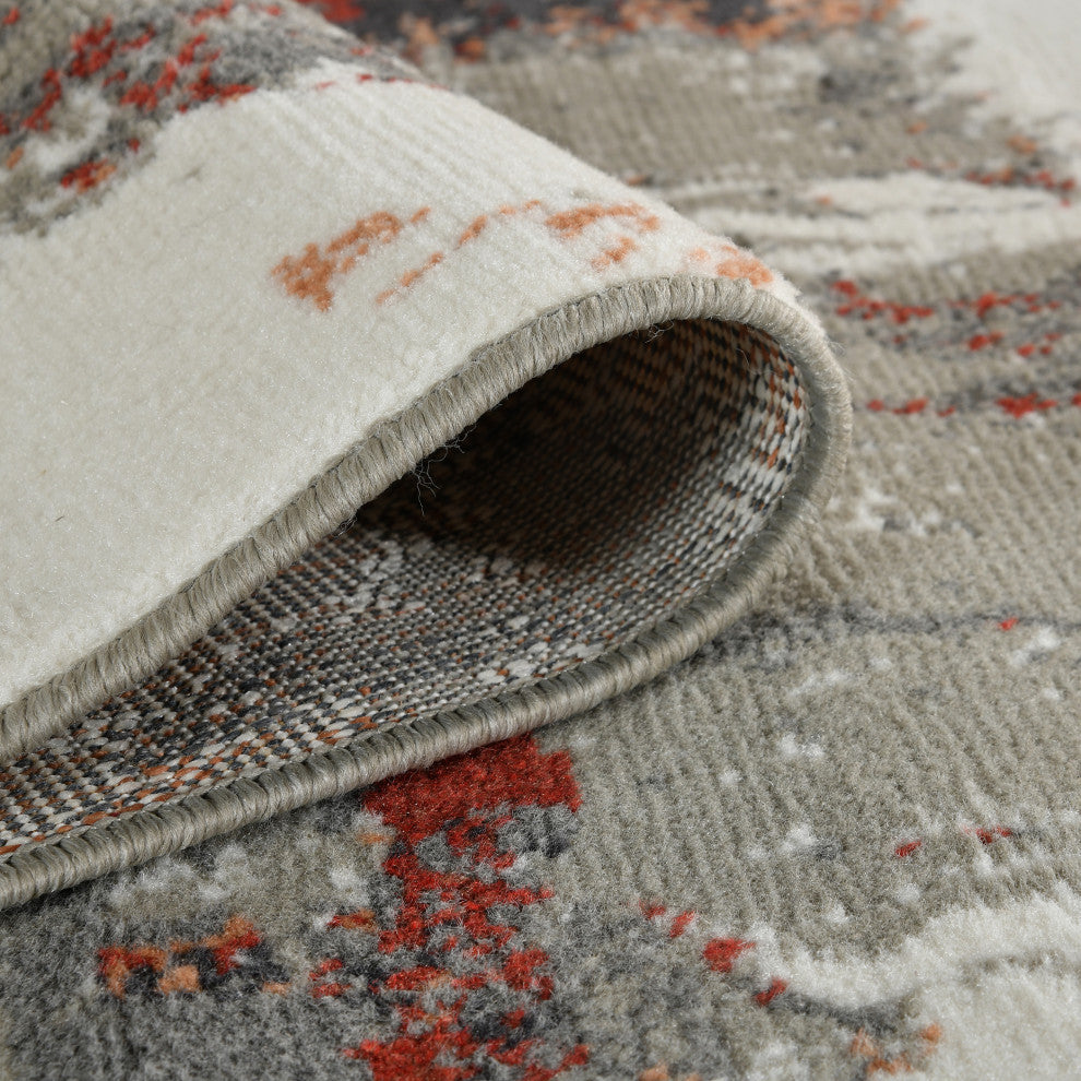 Alpine Ehra Power-Loomed Polypropylene Area Rug, Rust, 10'6" X 13'9"