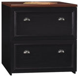 Pemberly Row 2 Drawer Lateral File Cabinet in Black and Cherry