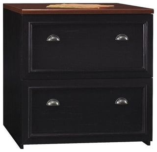 Pemberly Row 2 Drawer Lateral File Cabinet in Black and Cherry