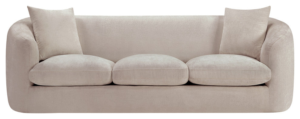 Penelope Upholstered Sofa, Beige, Chenille Fabric