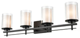 Huderson Collection 4-Light 31" Matte Black Bathroom Vanity Light