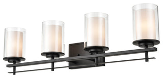 Huderson Collection 4-Light 31" Matte Black Bathroom Vanity Light