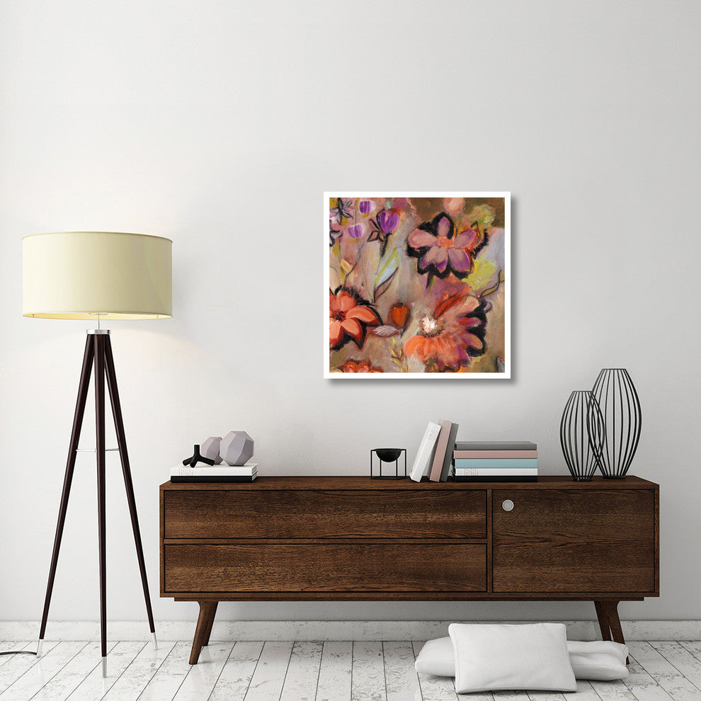 "Garden of a Joyful Day TR" Digital Paper Print by Joan Elan Davis, 32"x32"