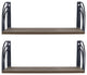 Set of Two Arched Wooden Floating Wall Shelves
