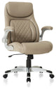 Executive Office Chair, Ergonomic Design With Adjustable Lumbar Support, Taupe