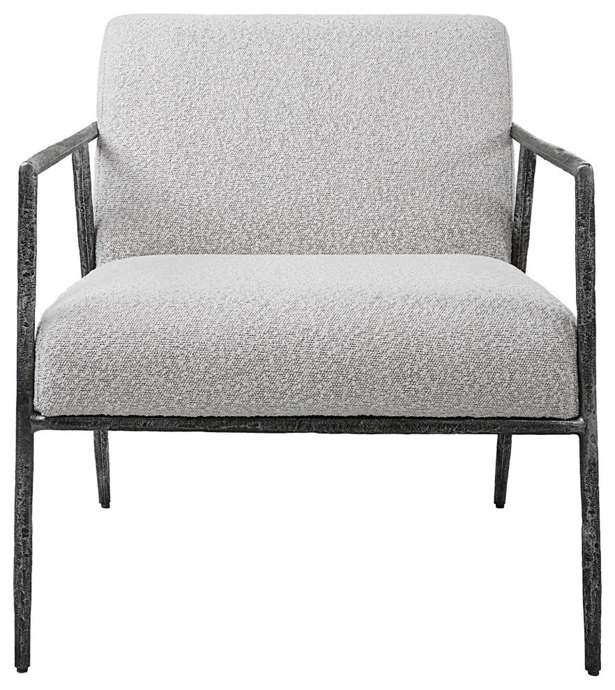 Uttermost 23660 Avila 27"W Contemporary Boucle Upholstered Accent - Gray Boucle