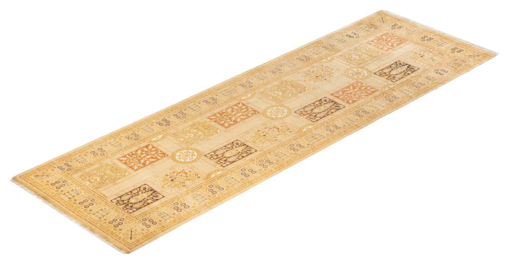Baranagar, One-of-a-Kind Hand-Knotted Area Rug Ivory, 3'0"x9'2"