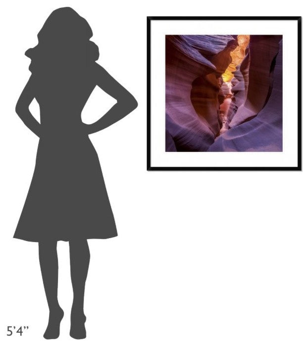 "Fire In Canyon" Framed Digital Print by Sandipan Biswas, 32"x32"