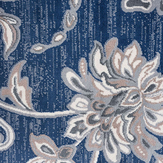 Garland Transitional Floral Navy Rectangle Area Rug, 7.6'x10'