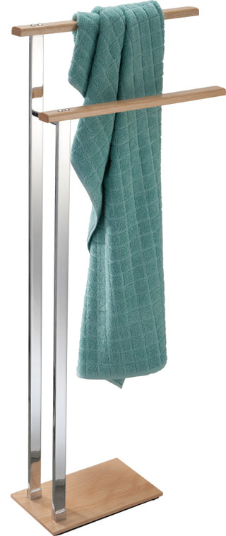 Stand Towel Holder (Natura), Chrome/Wood