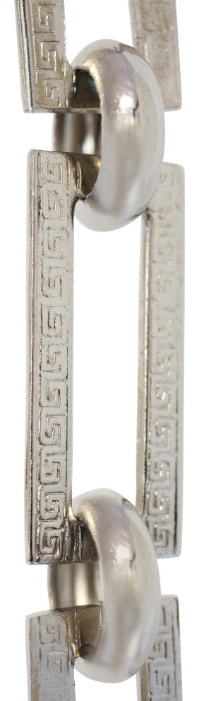 RCH Hardware Brass Greek Key Chandelier Chain, 3', Polished Nickel, U55