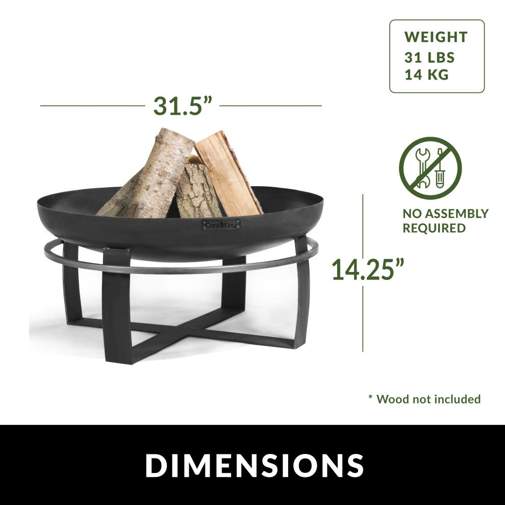 Viking 32" Fire Pit With Grill Plate and Cover Lid