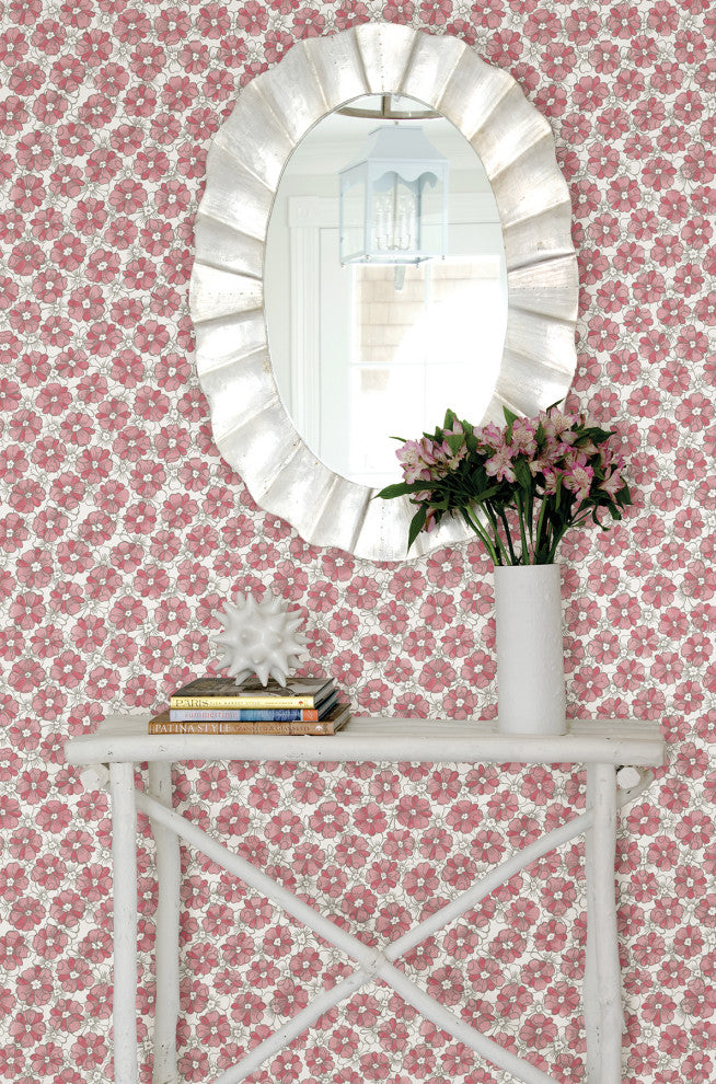 Allison Pink Floral Wallpaper Bolt