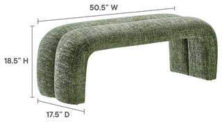 Dax 50.5" Chenille Upholstered Accent Bench - Basil