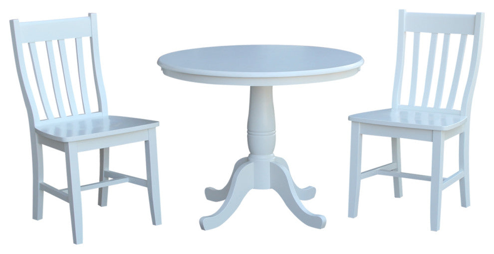 36" Round Top Pedestal Table - With 2 C08-61 Chairs