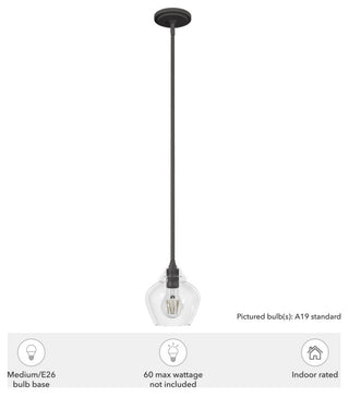 Hunter 7" Dunshire Noble Bronze, Clear Glass 1 Light Pendant Ceiling