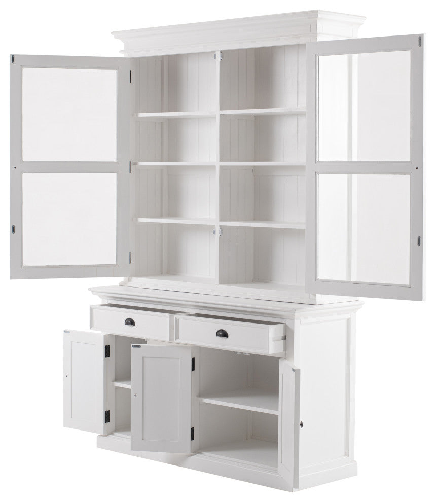 Classic White Glass Display Hutch