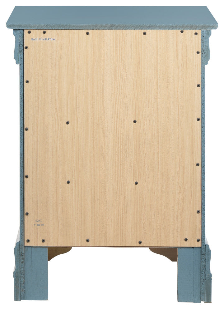 Louis Phillipe 3-Drawer Nightstand, Blue