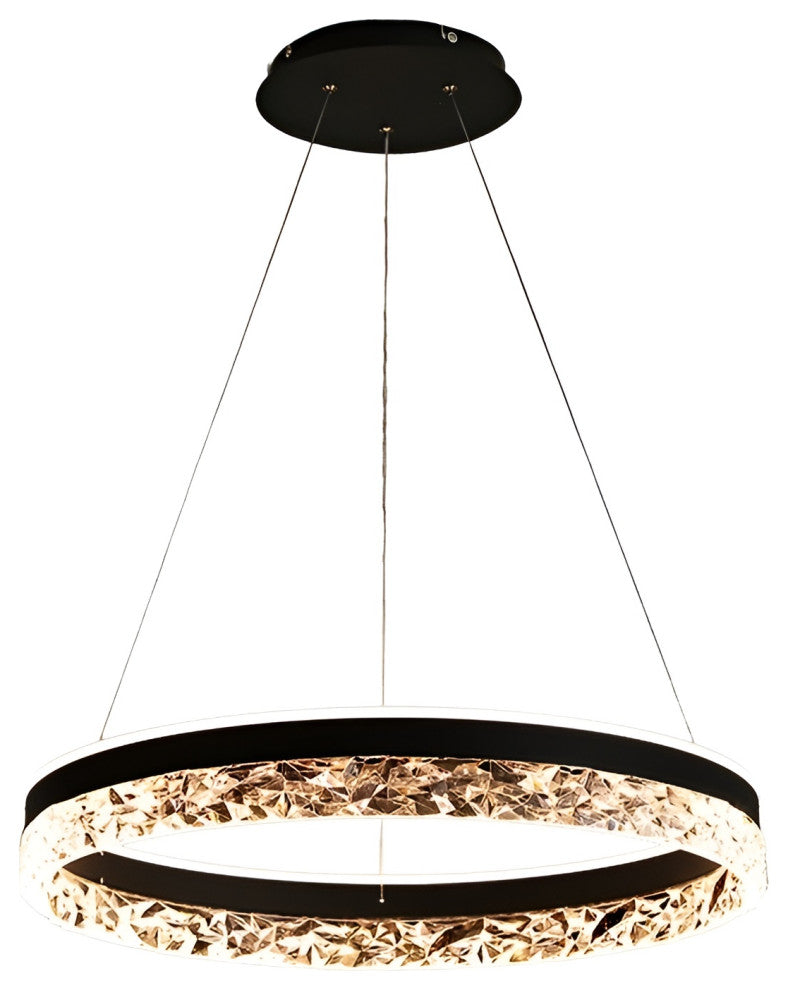 Chatel-Saint-Denis | Crystal Chandelier in the Shape of Ring, White, Warm Light