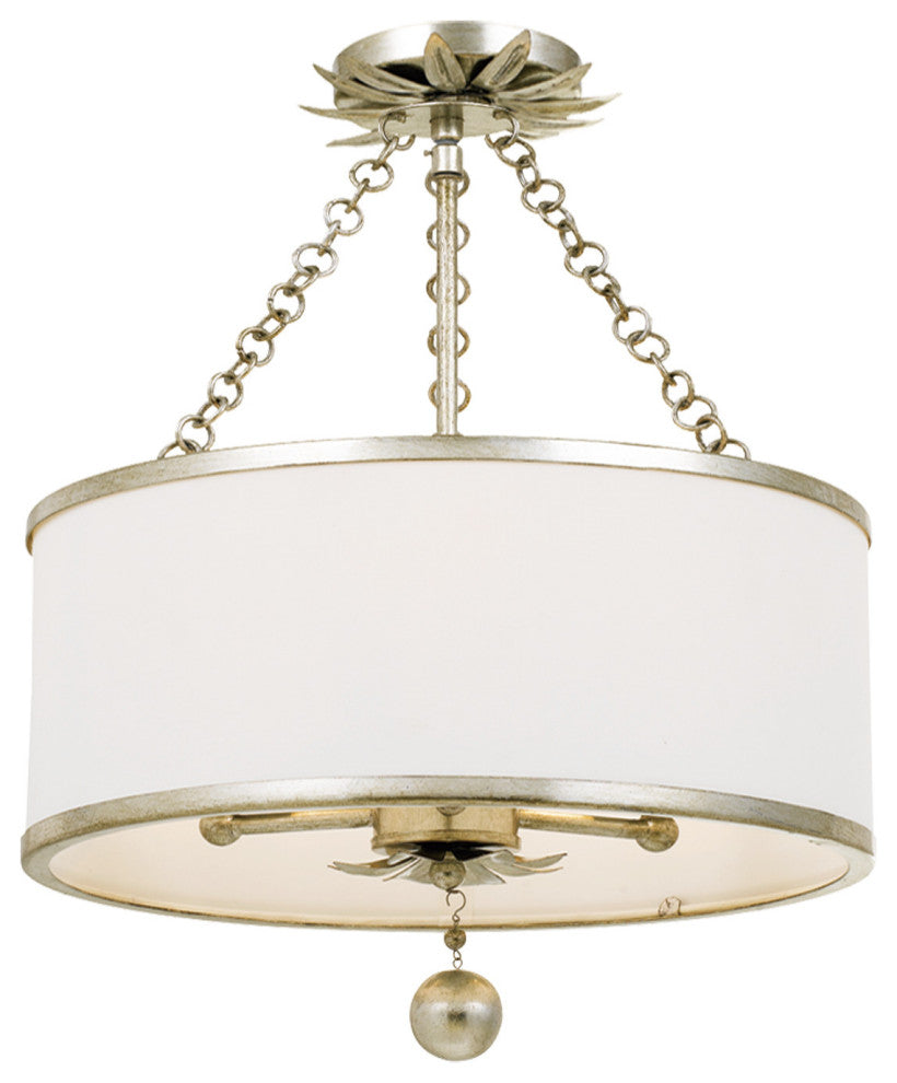 Crystorama Lighting Group 513_CEILING Broche 3 Light 14"W - Antique Silver
