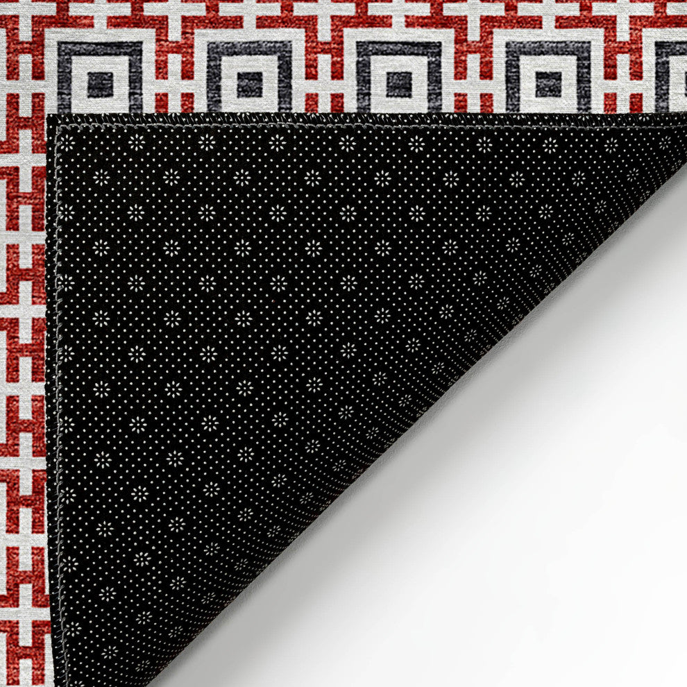 Indoor/Outdoor Marlo MO1 Red Machine Washable 9' x 12' Rug