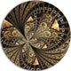 Brown Fractal Flower Pattern Digital, Floral Disc Metal Wall Art, 11"