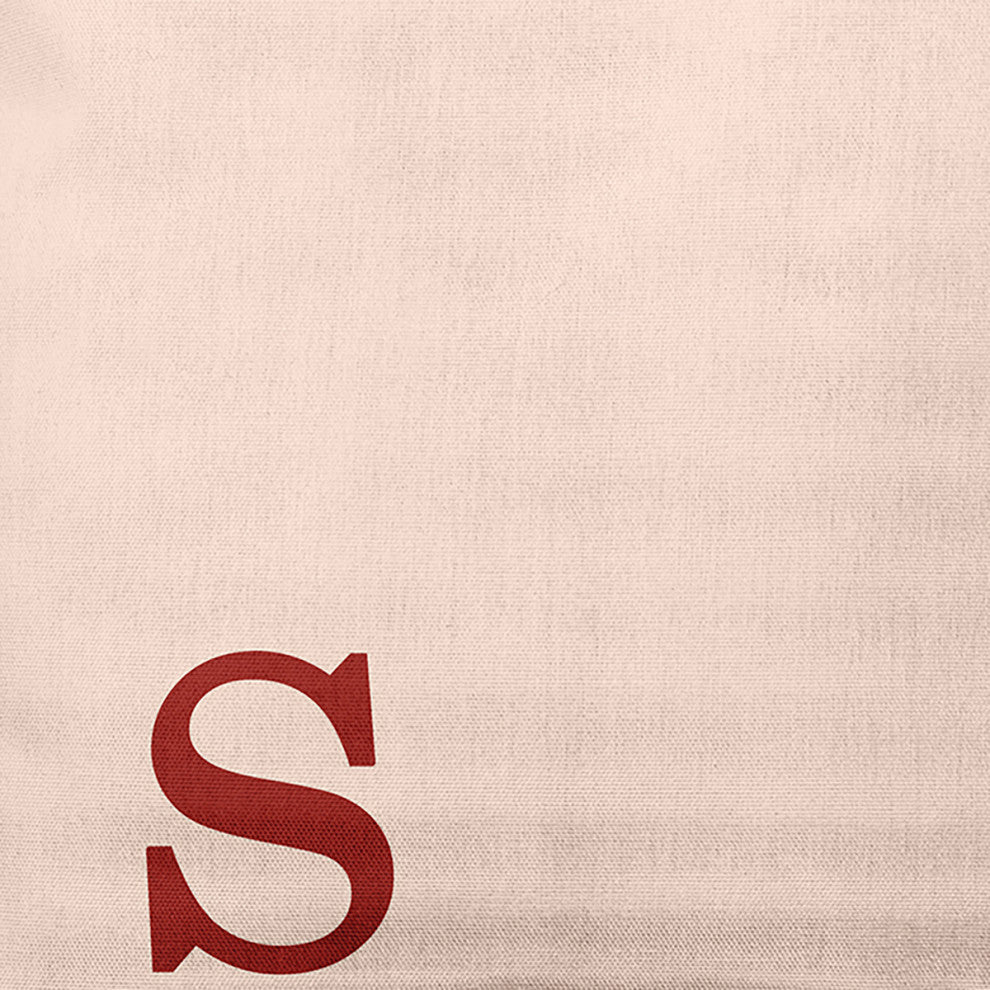 20"x20" Modern Monogram Decorative Throw Pillow, Maple Red