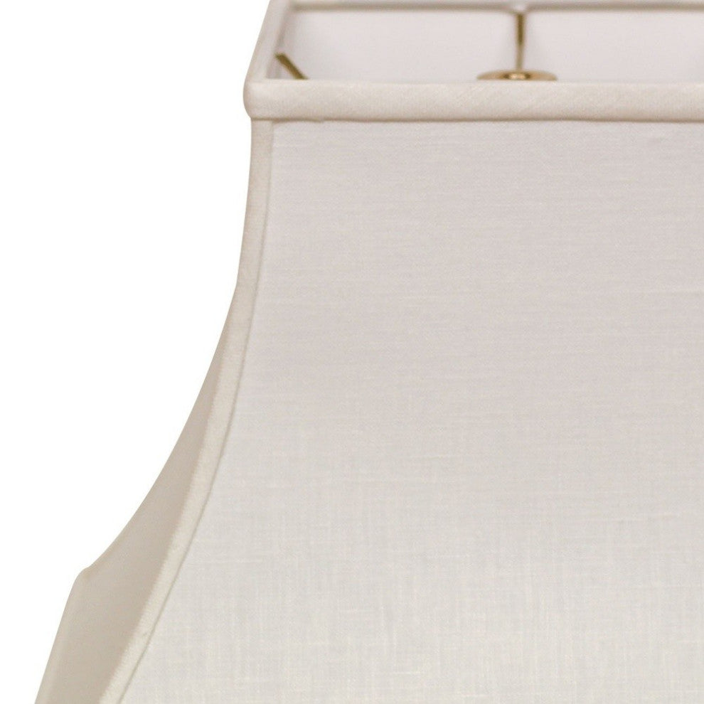 12" White Premium Square Bell Slanted Linen Lampshade