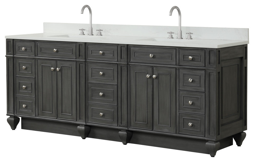 Winston Traditional Gray 84" Double Vanity