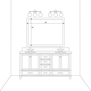 Woodford Framed Wall Mirror, Nickel, 36" X 48"