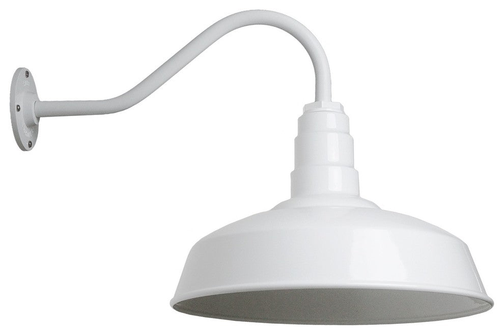 Short Neck Barn Lighting - The Gardena Farmhouse Style Steel Light, White
