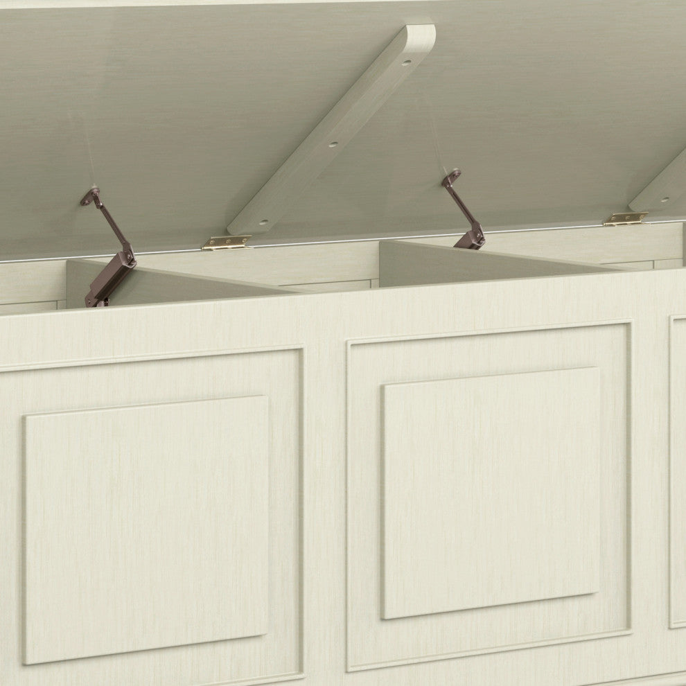 Connaught Solid Wood Storage Bench Trunk, Antique White