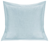 Luna Single Flanged Washed Linen Pillow, 20"x20", Light Blue