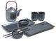 9-PieceBlack Crystal Sushi and Tea Set