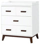 Babyletto Scoot 3-Drawer Changer Dresser in White/Walnut