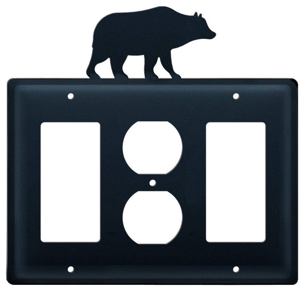 Double GFI and Outlet Cover, Bear