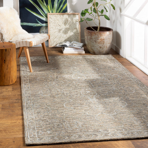 Surya Shelby SBY-1007 7'x9' Rug, Camel/Aqua/Sage