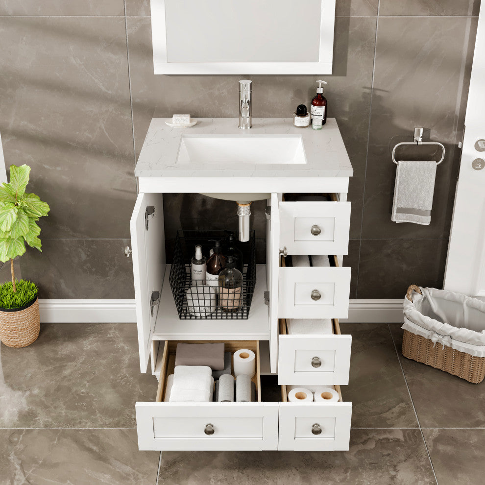 Eviva Happy 24" White, Quartz Top