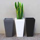 Windsor Tall Square Planter, Brown, 7"x7"x14"