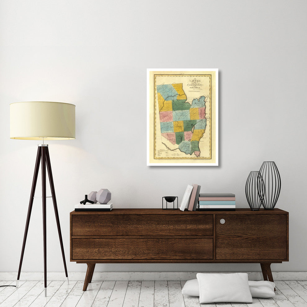 "New York - Saratoga County, 1829" Digital Paper Print by David H. Burr, 28"x38"