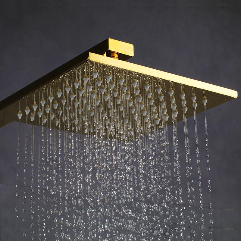 Florence Gold Plated Wall Mount LED Rainfall Shower Set, 16"
